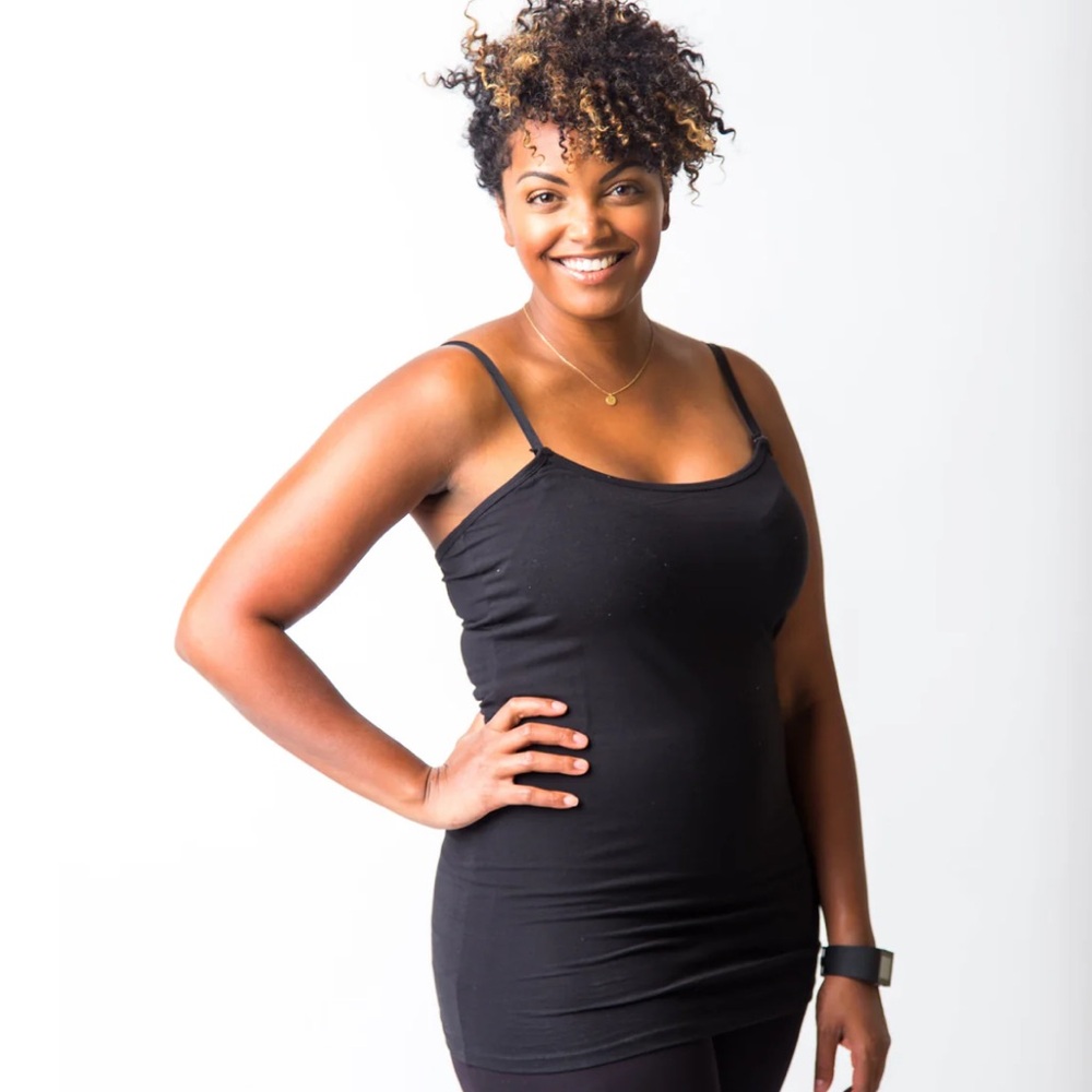 black nursing tank top